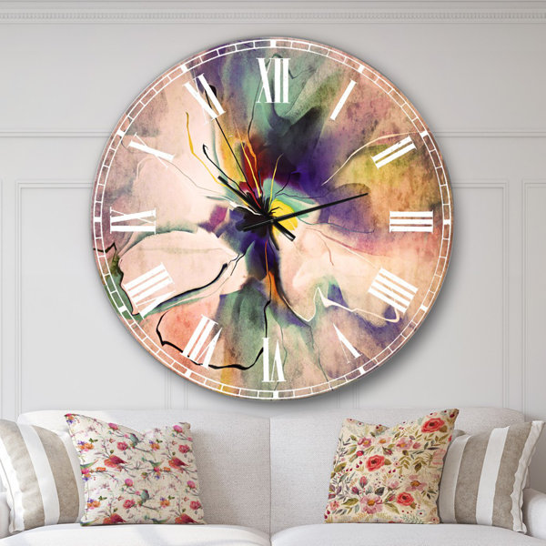 East Urban Home Oversized Creative Flower Floral Wall Clock & Reviews
